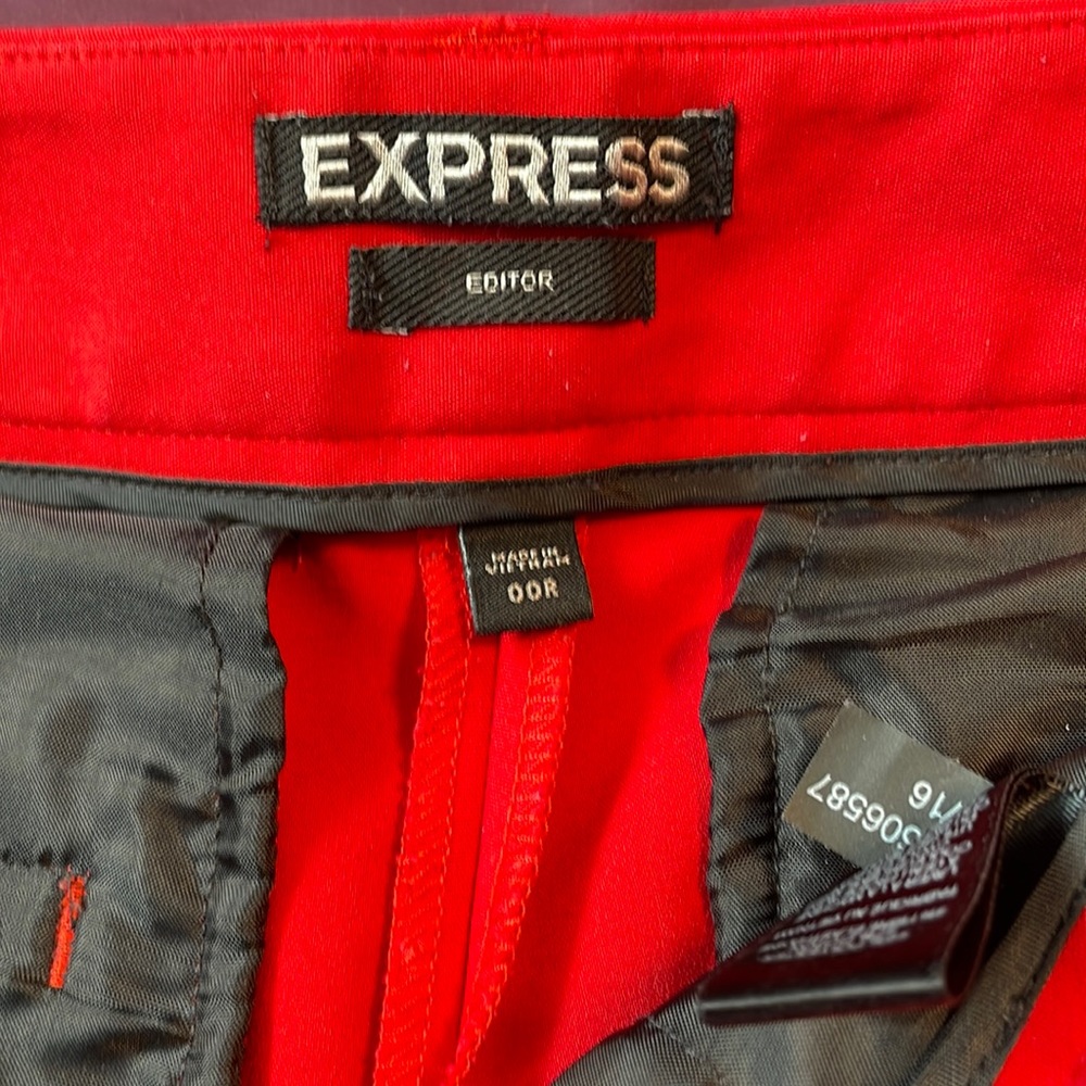 Express Editor dress pant red  size 00